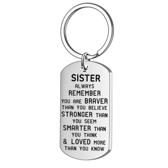 Sister keychain, Sister Gift, Birthday keychain, Quote Inspirational Keychain - Picture 3 of 4